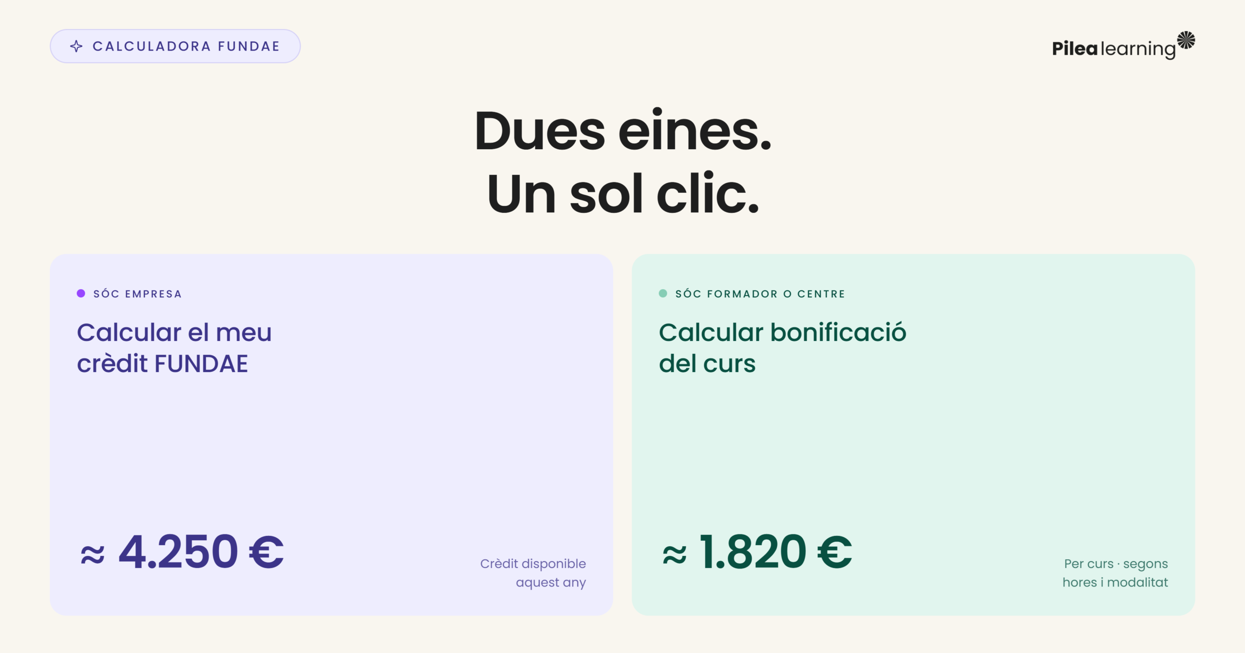 Calculadora Fundae: eina per a calcular el crèdit disponible d'una empresa i la bonificació d'un curs per a formadors