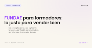 Portada del artículo: FUNDAE para formadores lo justo para vender bien
