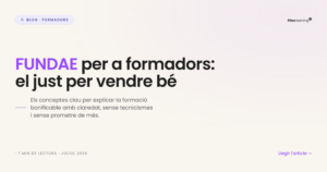 Portada de l'article: FUNDAE per a formadors el just per a vendre bé