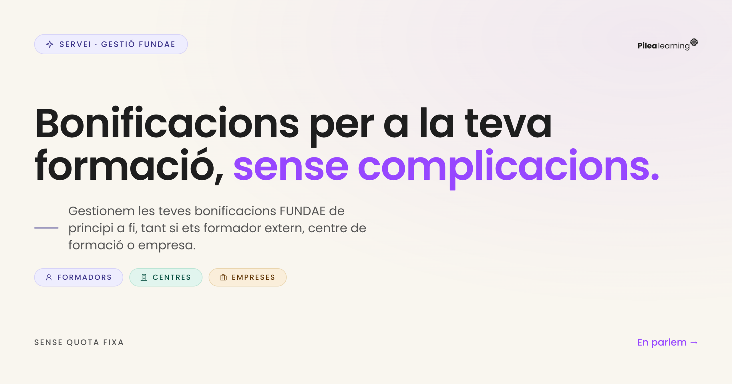 Gestió FUNDAE: bonificacions per a la teva formació, sense complicacions. Per a formadors externs, centres de formació i empreses.
